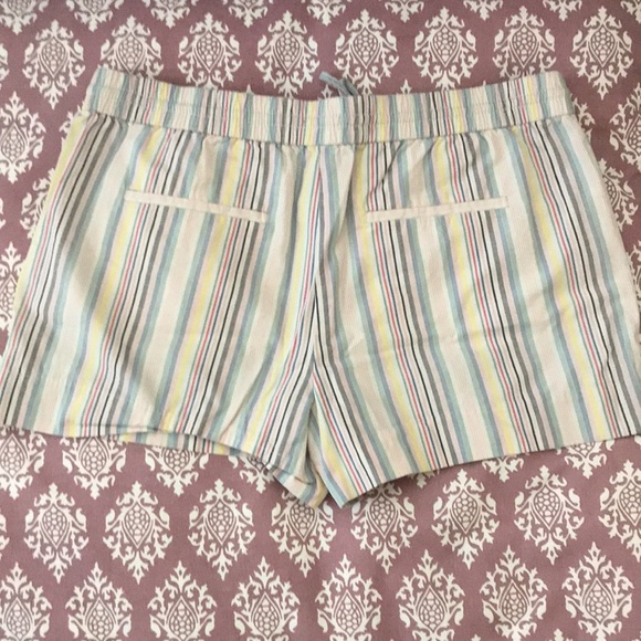 Ann Taylor Loft multicolored striped shorts sz M drawstring waist - Picture 5 of 7